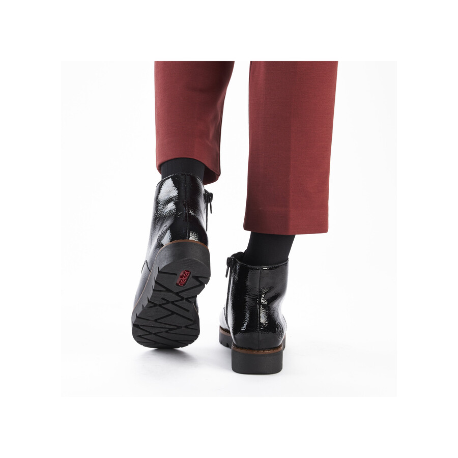 bottes noires à fermeture éclair pour femmes rieker 44902-00