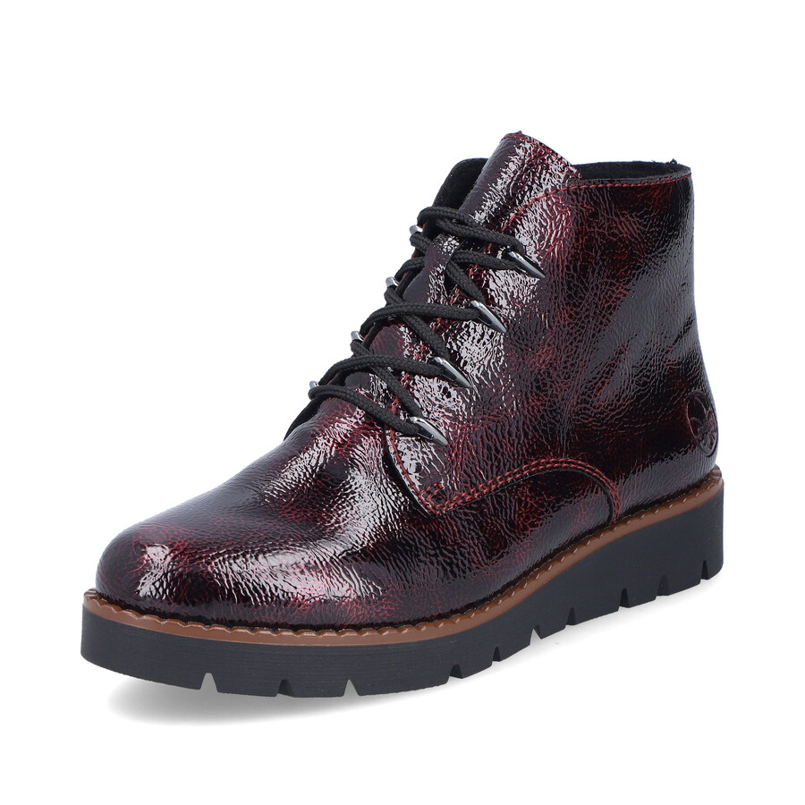 bottes rouges à fermeture éclair pour femmes rieker 44902-35