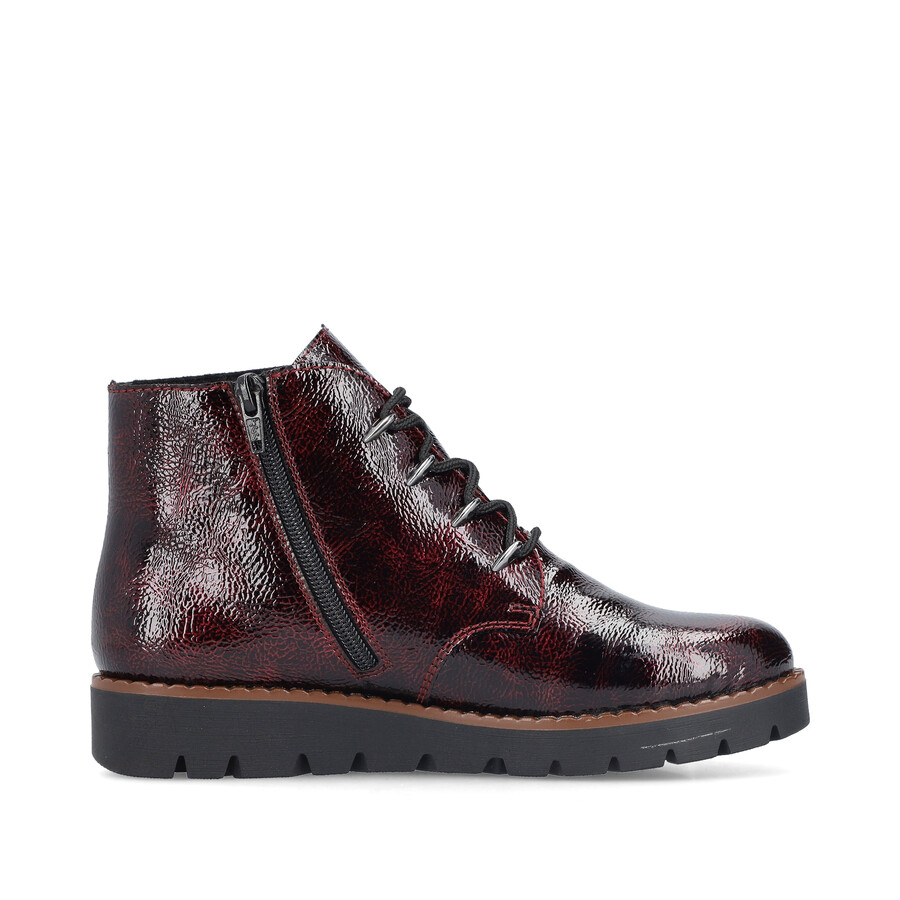 bottes rouges à fermeture éclair pour femmes rieker 44902-35