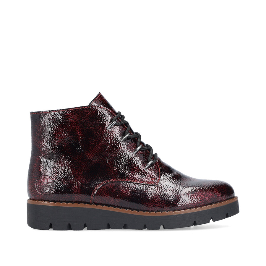 bottes rouges à fermeture éclair pour femmes rieker 44902-35