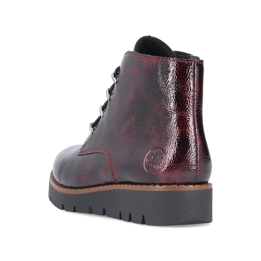 bottes rouges à fermeture éclair pour femmes rieker 44902-35
