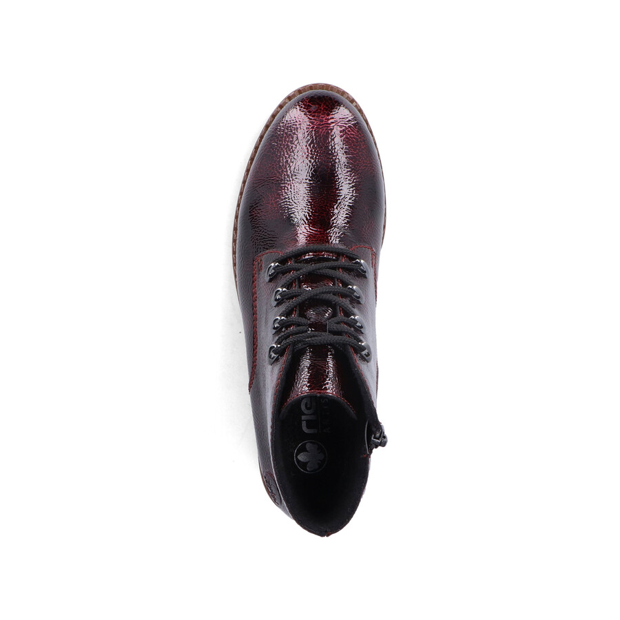 bottes rouges à fermeture éclair pour femmes rieker 44902-35