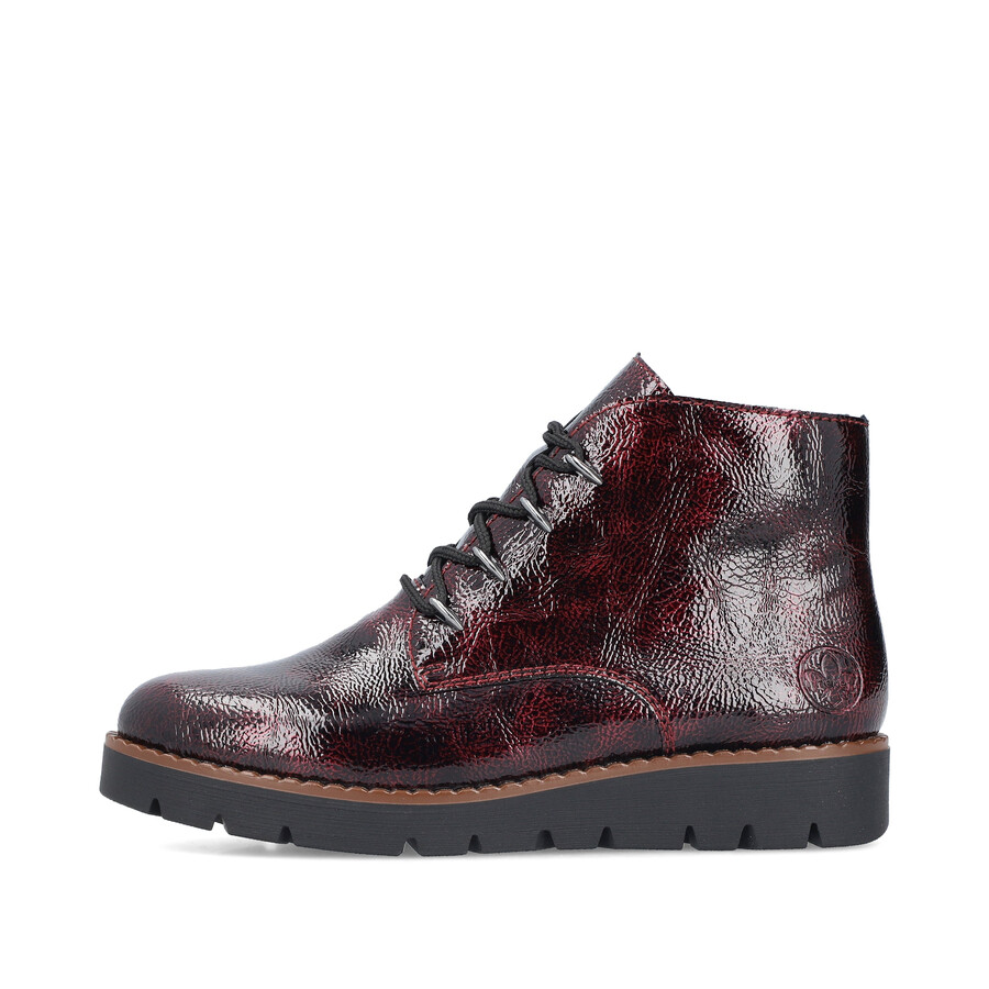 bottes rouges à fermeture éclair pour femmes rieker 44902-35