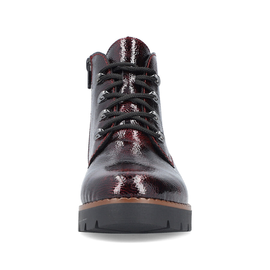 bottes rouges à fermeture éclair pour femmes rieker 44902-35