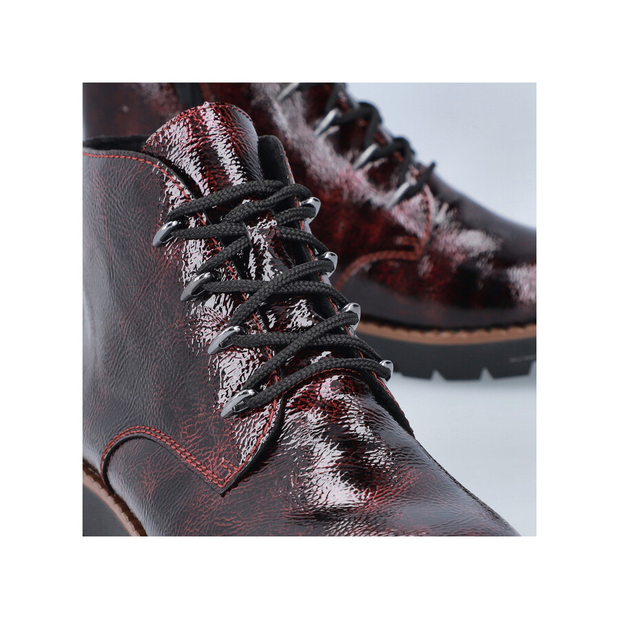 bottes rouges à fermeture éclair pour femmes rieker 44902-35
