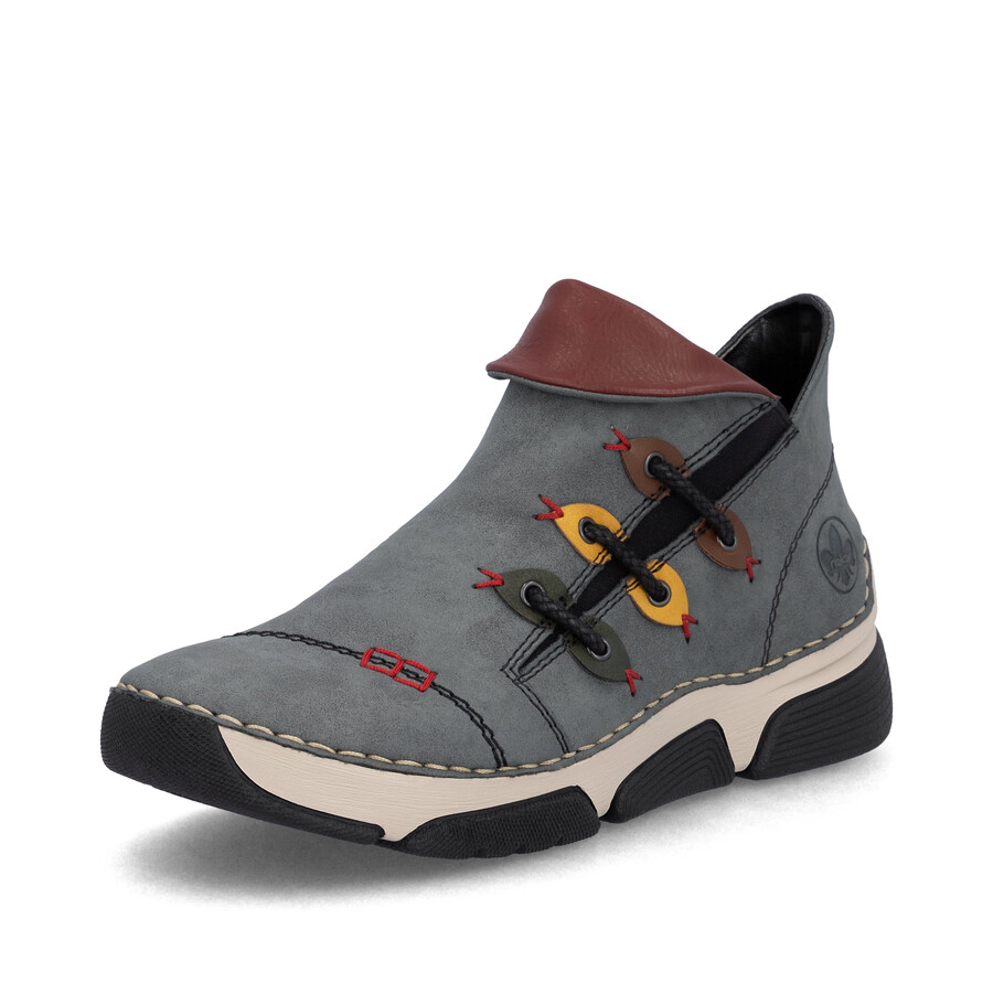 bottes bleues à fermeture éclair pour femmes rieker 45983-14