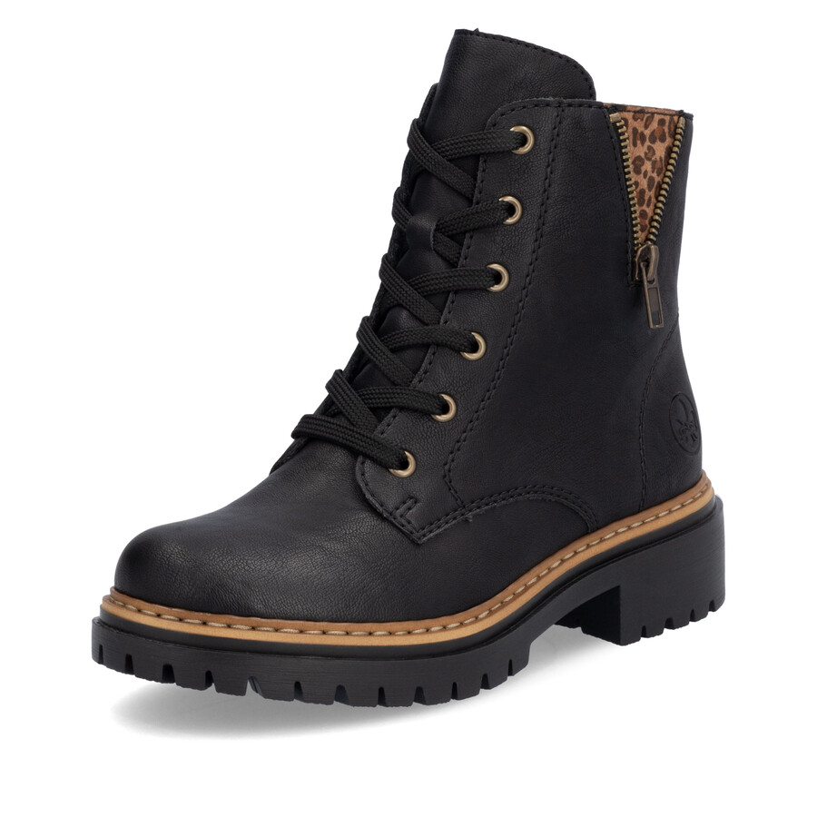 bottes noires à fermeture éclair pour femmes rieker 72617-00
