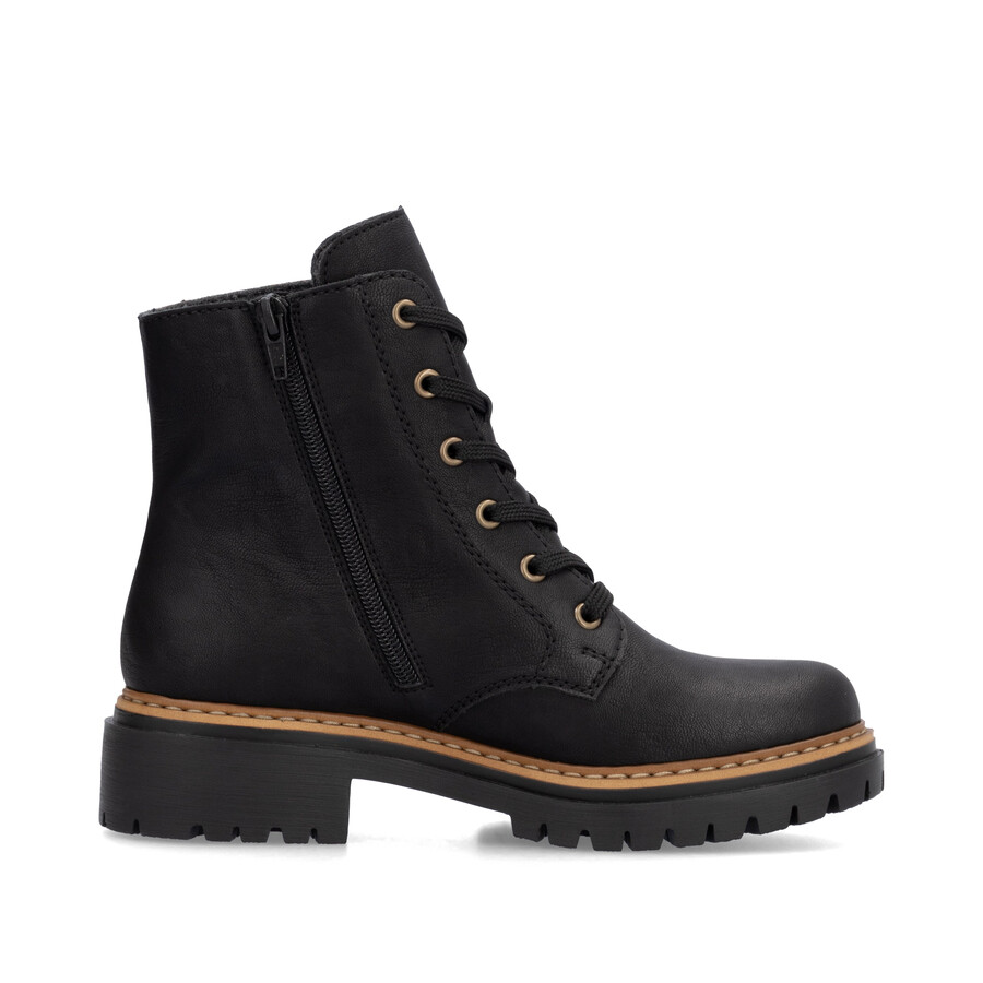 bottes noires à fermeture éclair pour femmes rieker 72617-00