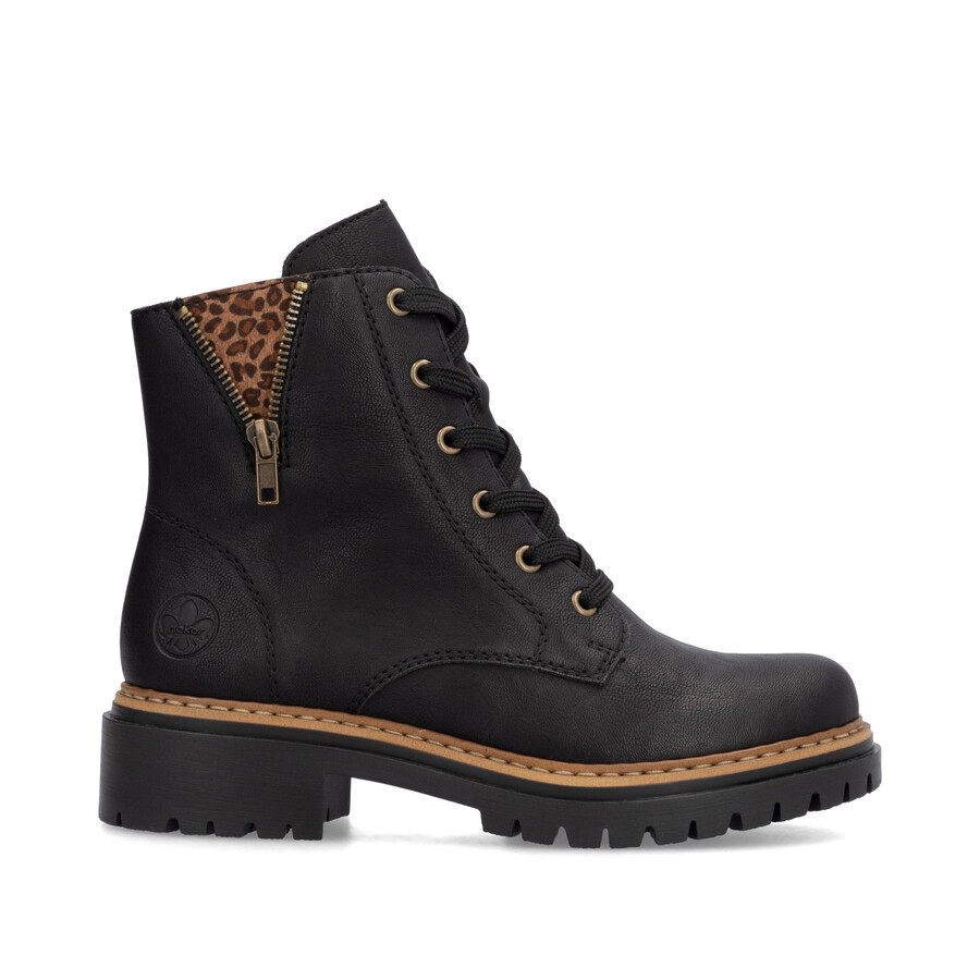bottes noires à fermeture éclair pour femmes rieker 72617-00