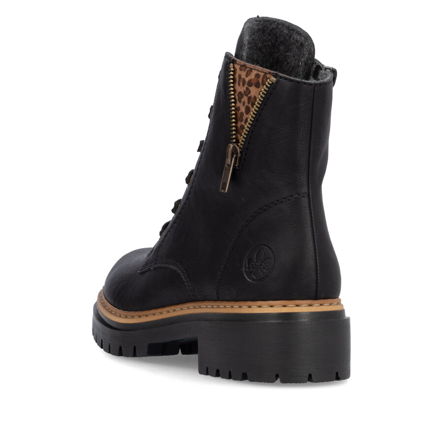 bottes noires à fermeture éclair pour femmes rieker 72617-00
