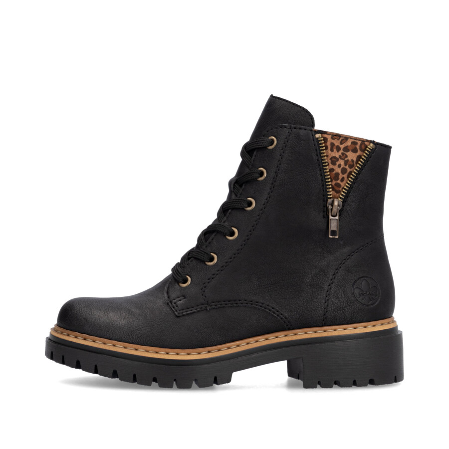 bottes noires à fermeture éclair pour femmes rieker 72617-00