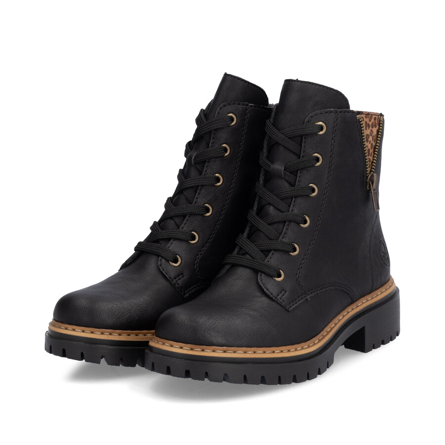 bottes noires à fermeture éclair pour femmes rieker 72617-00