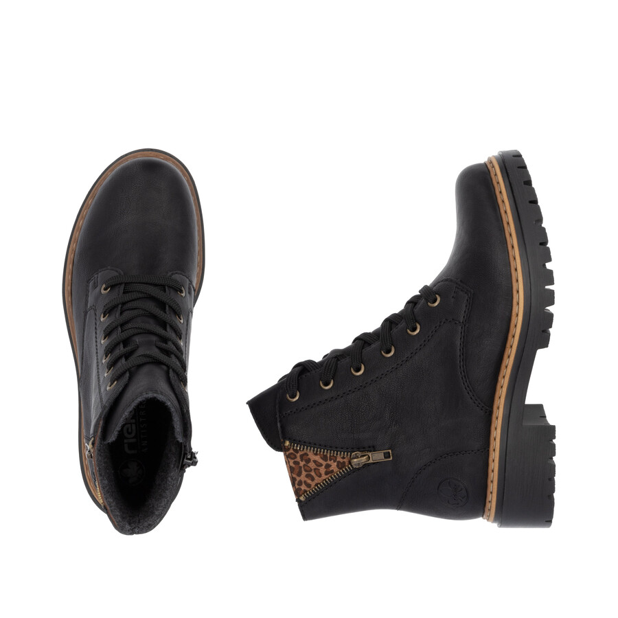 bottes noires à fermeture éclair pour femmes rieker 72617-00
