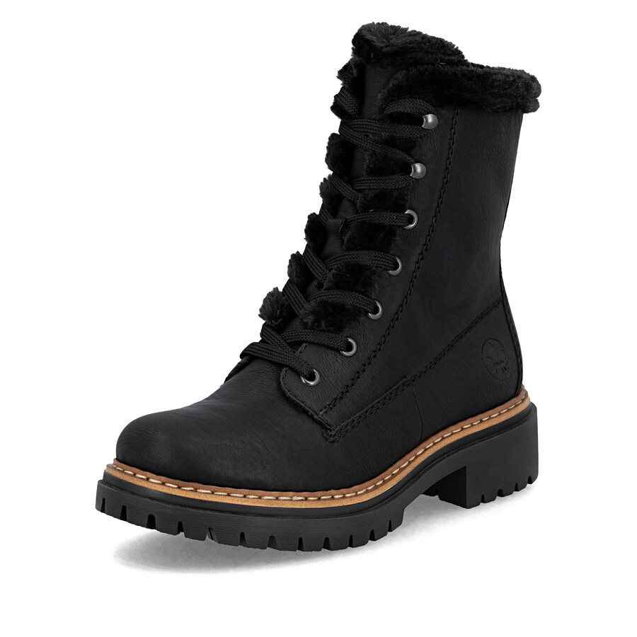 bottes noires à fermeture éclair pour femmes rieker 72625-00