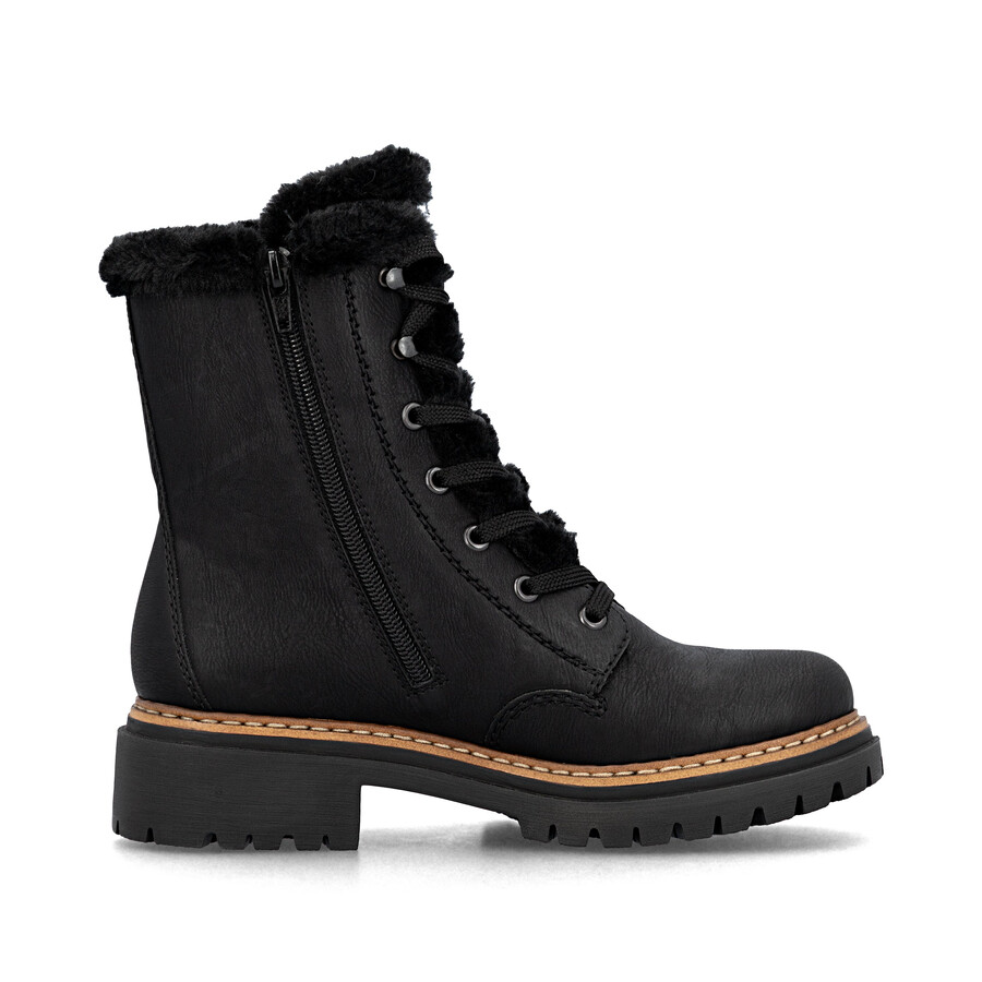 bottes noires à fermeture éclair pour femmes rieker 72625-00
