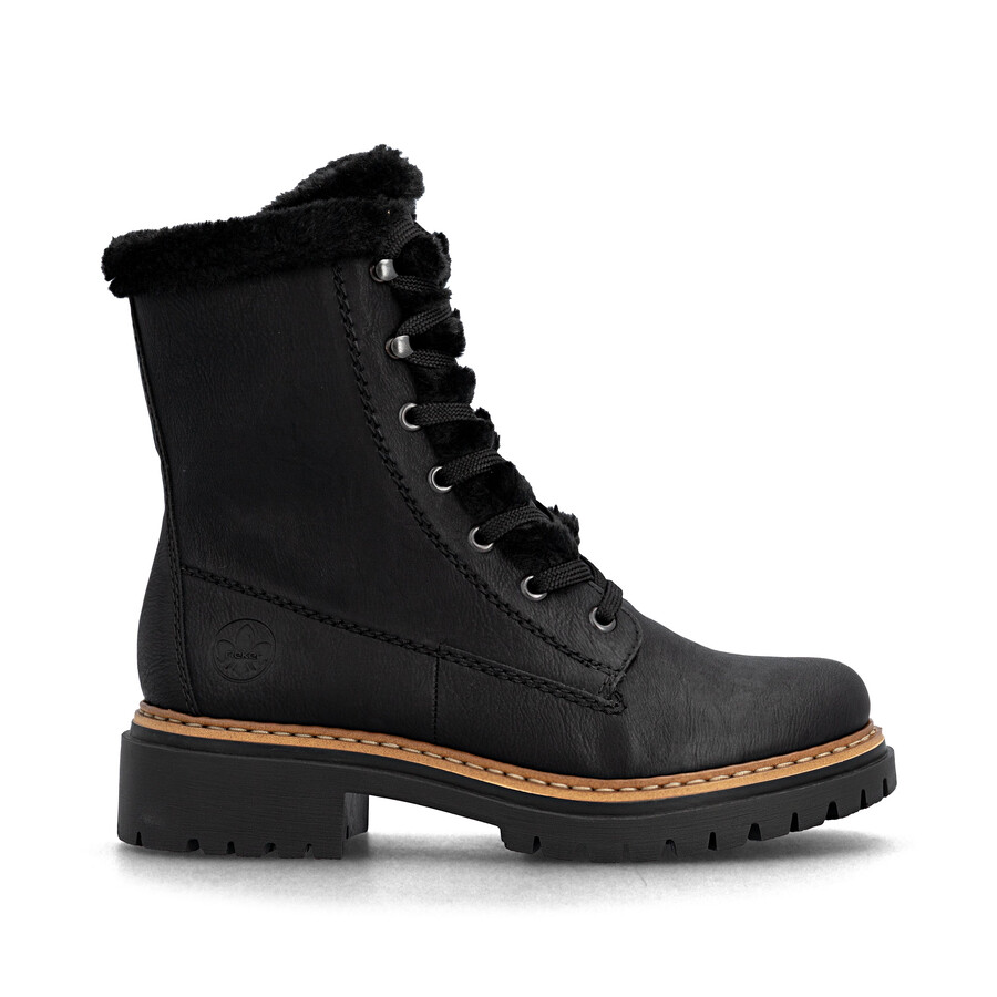 bottes noires à fermeture éclair pour femmes rieker 72625-00