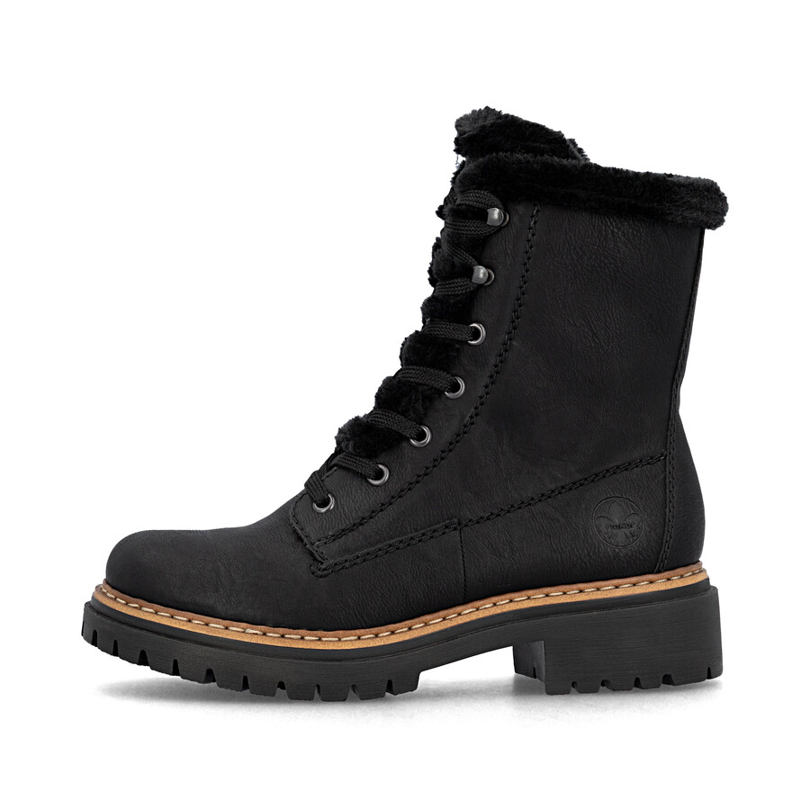 bottes noires à fermeture éclair pour femmes rieker 72625-00