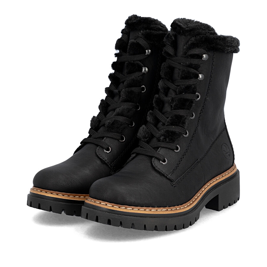 bottes noires à fermeture éclair pour femmes rieker 72625-00