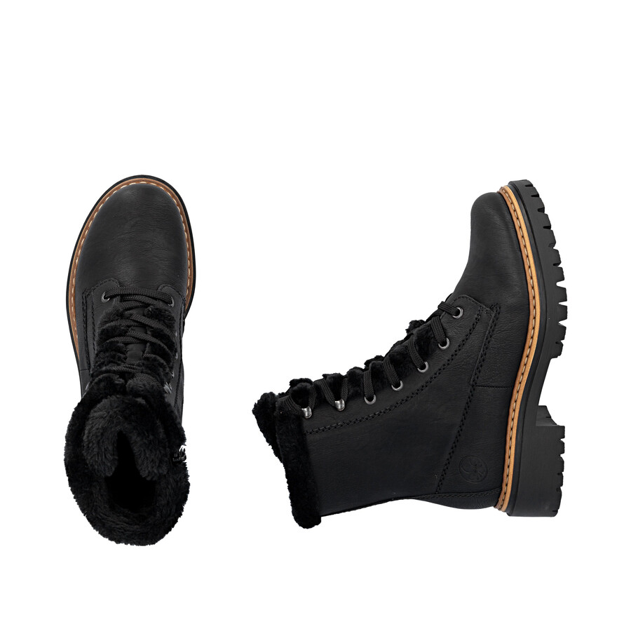 bottes noires à fermeture éclair pour femmes rieker 72625-00