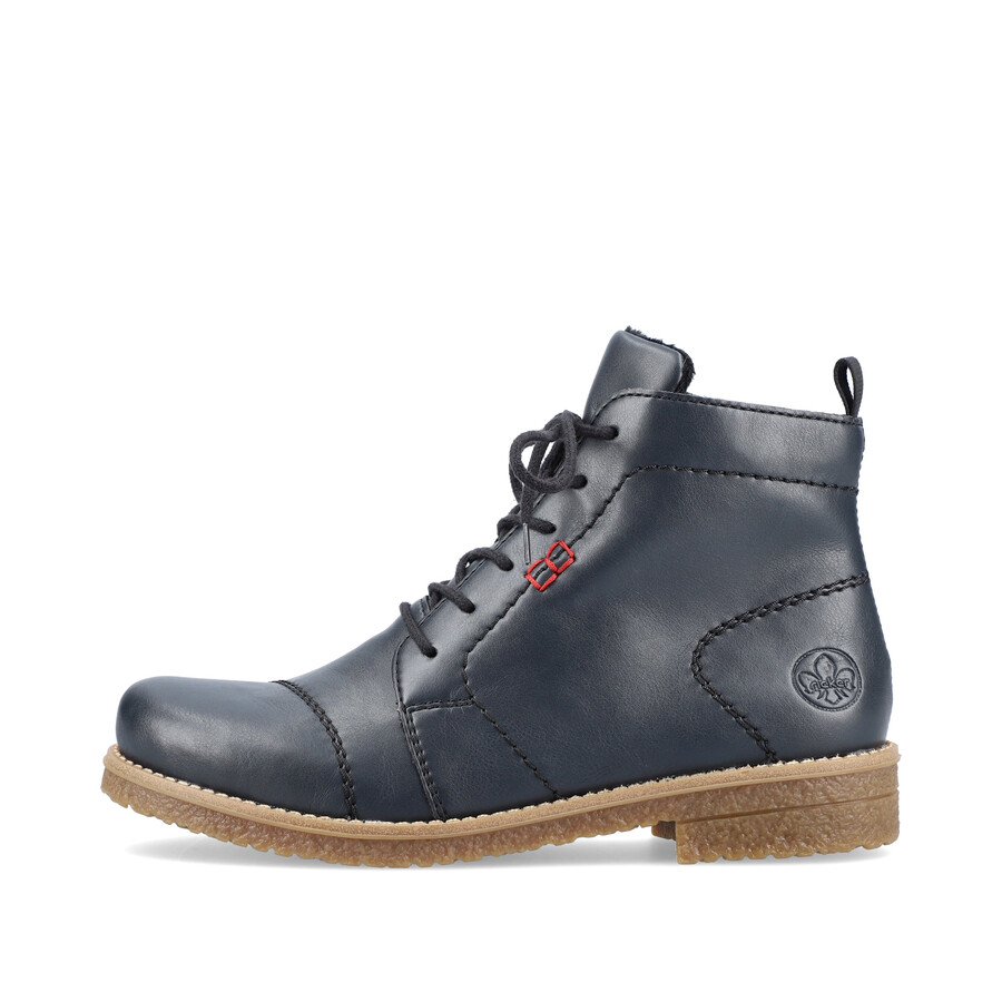 bottes bleues à fermeture éclair pour femmes rieker 73500-14