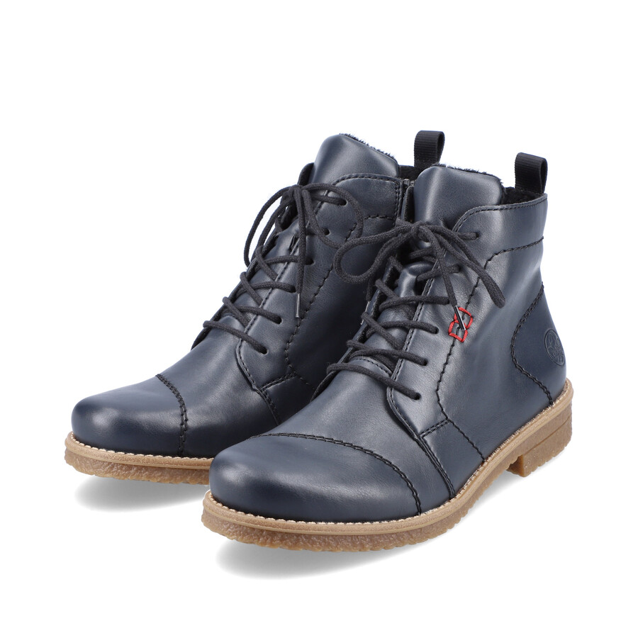bottes bleues à fermeture éclair pour femmes rieker 73500-14