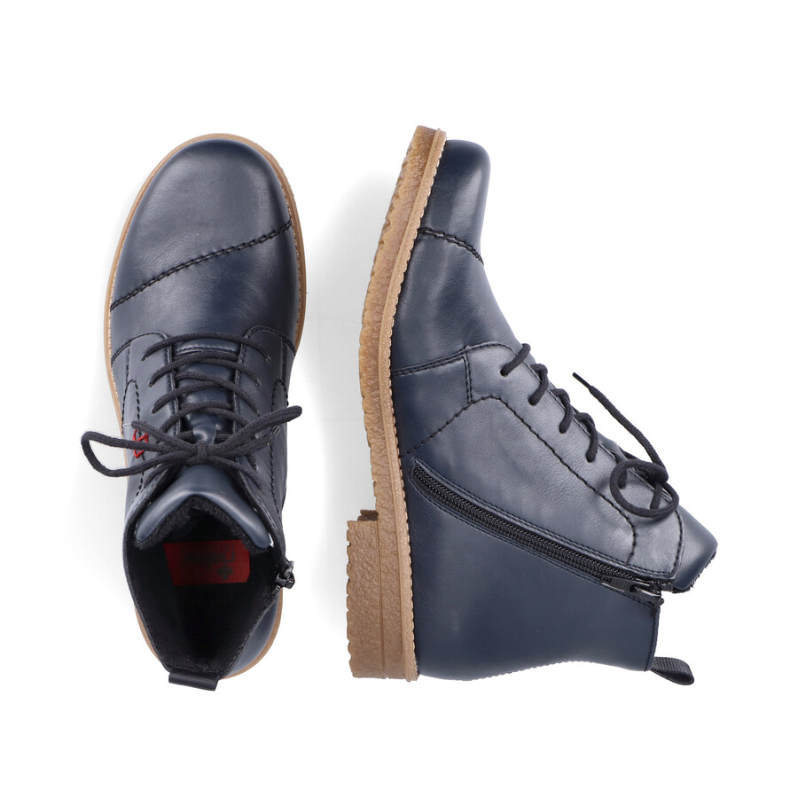 bottes bleues à fermeture éclair pour femmes rieker 73500-14