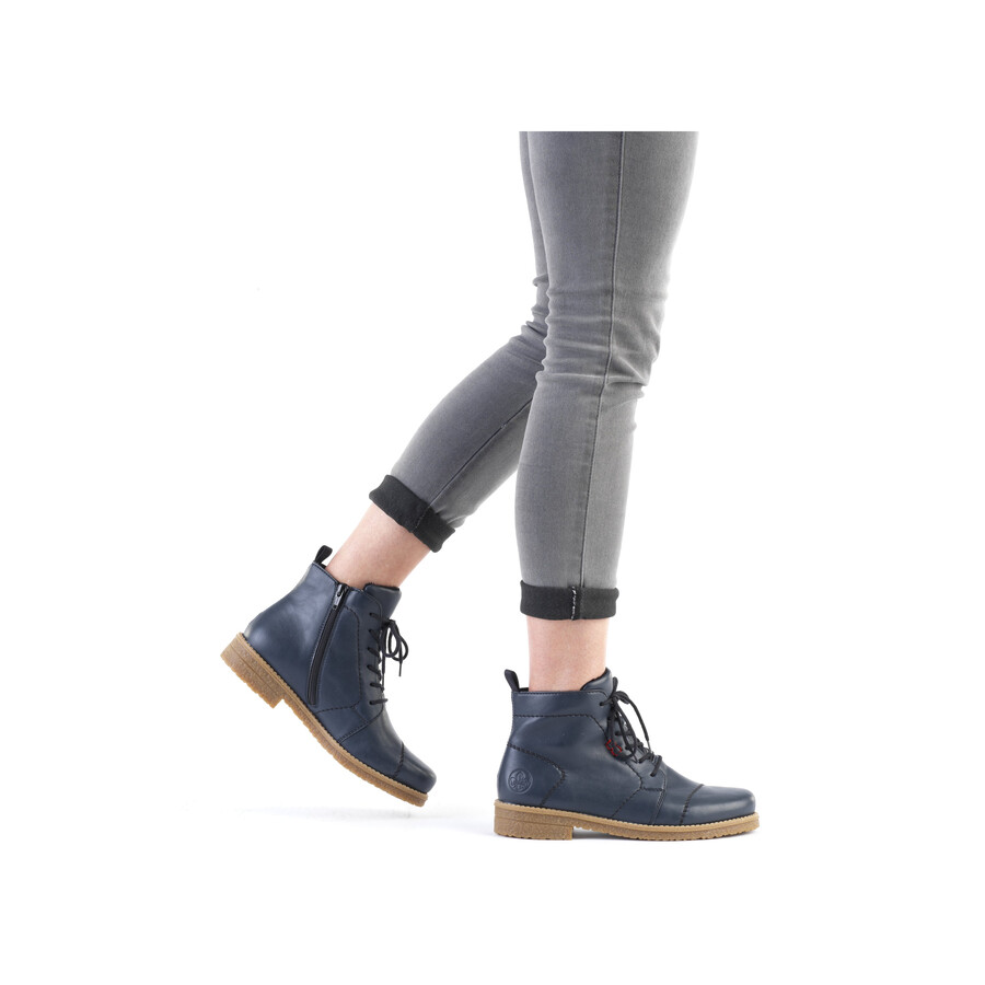 bottes bleues à fermeture éclair pour femmes rieker 73500-14