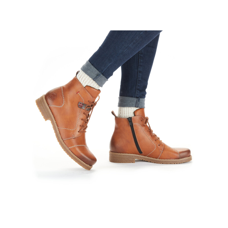 bottes marron à fermeture éclair pour femmes rieker 73501-24