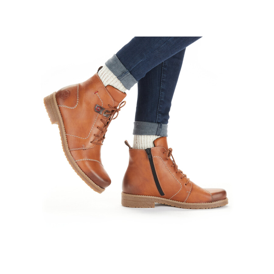 bottes marron à fermeture éclair pour femmes rieker 73501-24
