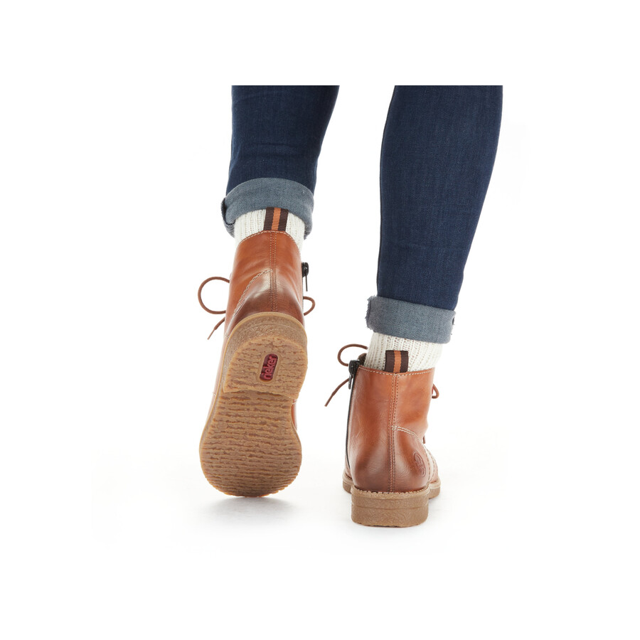 bottes marron à fermeture éclair pour femmes rieker 73501-24