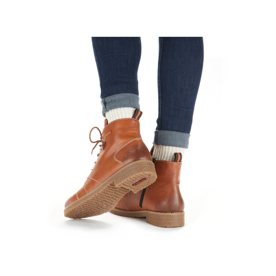 bottes marron à fermeture éclair pour femmes rieker 73501-24