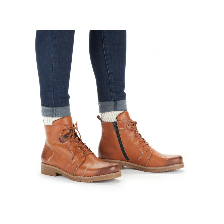 bottes marron à fermeture éclair pour femmes rieker 73501-24
