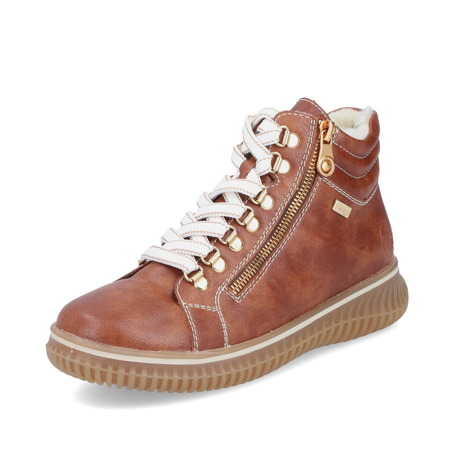 bottes marron à fermeture éclair pour femmes rieker 74233-24