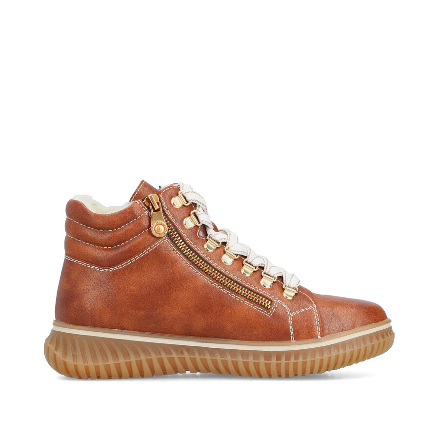 bottes marron à fermeture éclair pour femmes rieker 74233-24