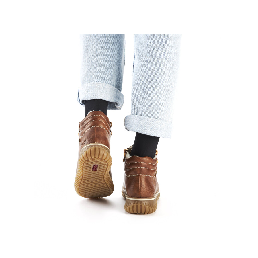 bottes marron à fermeture éclair pour femmes rieker 74233-24