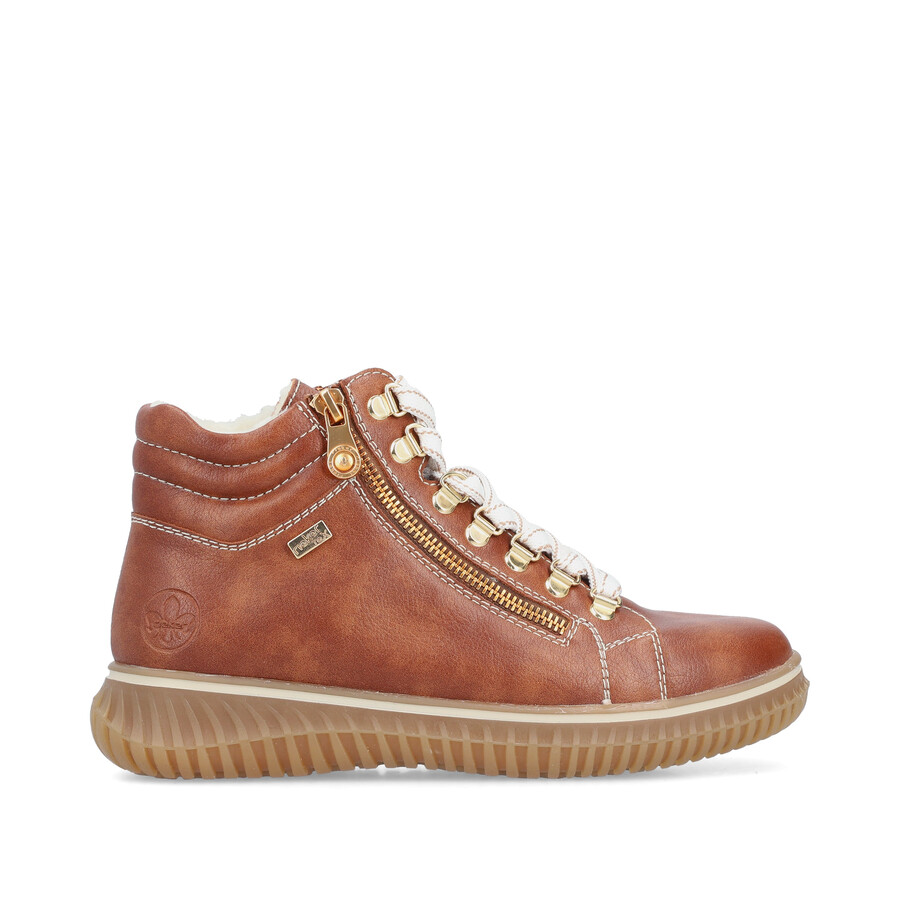 bottes marron à fermeture éclair pour femmes rieker 74233-24