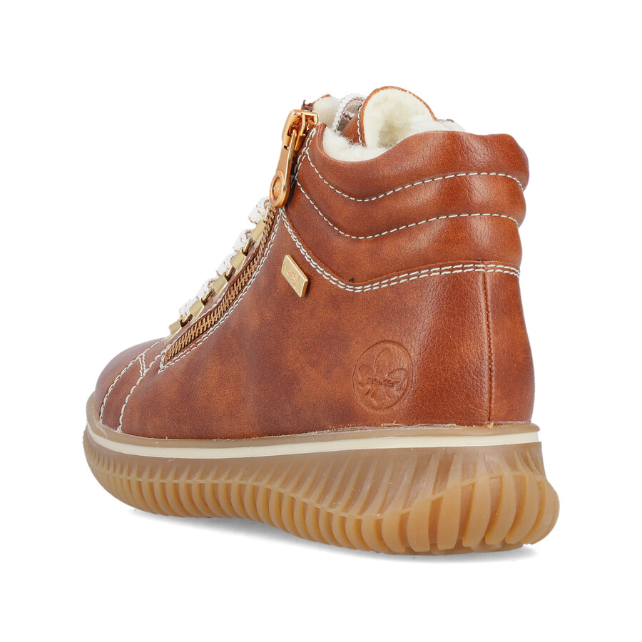 bottes marron à fermeture éclair pour femmes rieker 74233-24