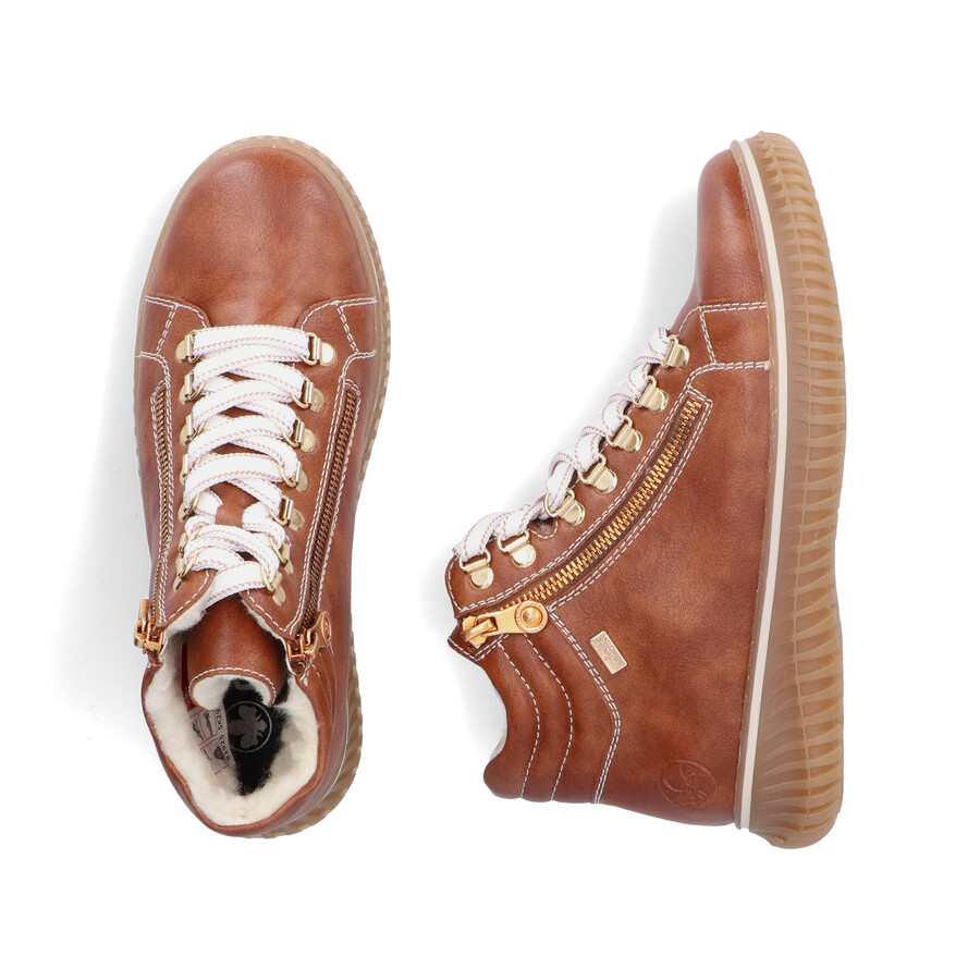 bottes marron à fermeture éclair pour femmes rieker 74233-24