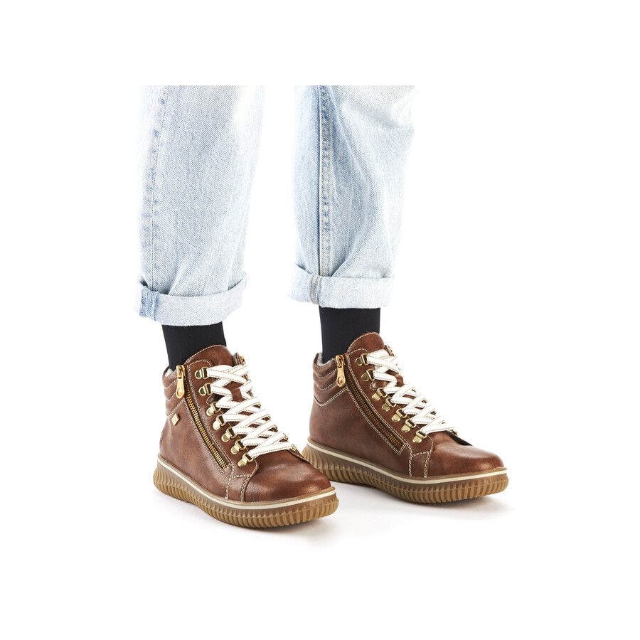bottes marron à fermeture éclair pour femmes rieker 74233-24