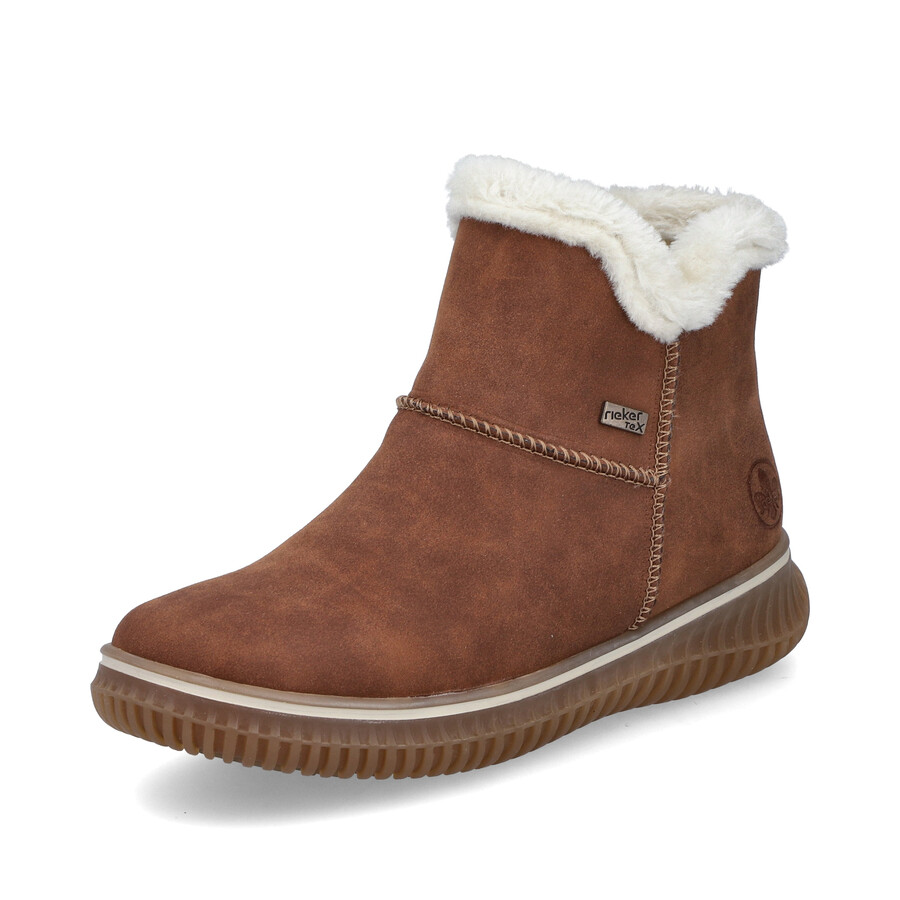 bottes marron à fermeture éclair pour femmes rieker 74260-25