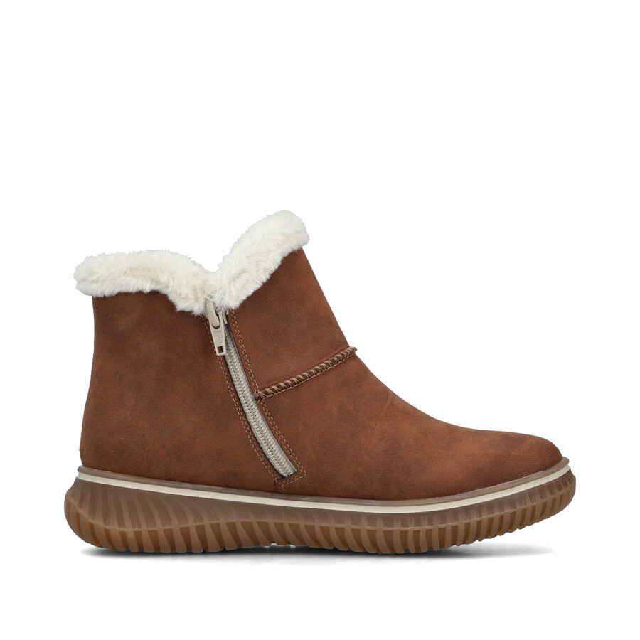 bottes marron à fermeture éclair pour femmes rieker 74260-25
