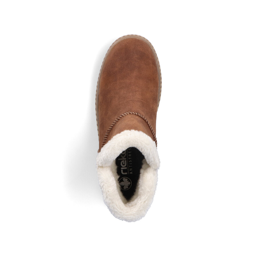 bottes marron à fermeture éclair pour femmes rieker 74260-25