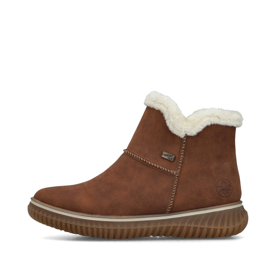 bottes marron à fermeture éclair pour femmes rieker 74260-25