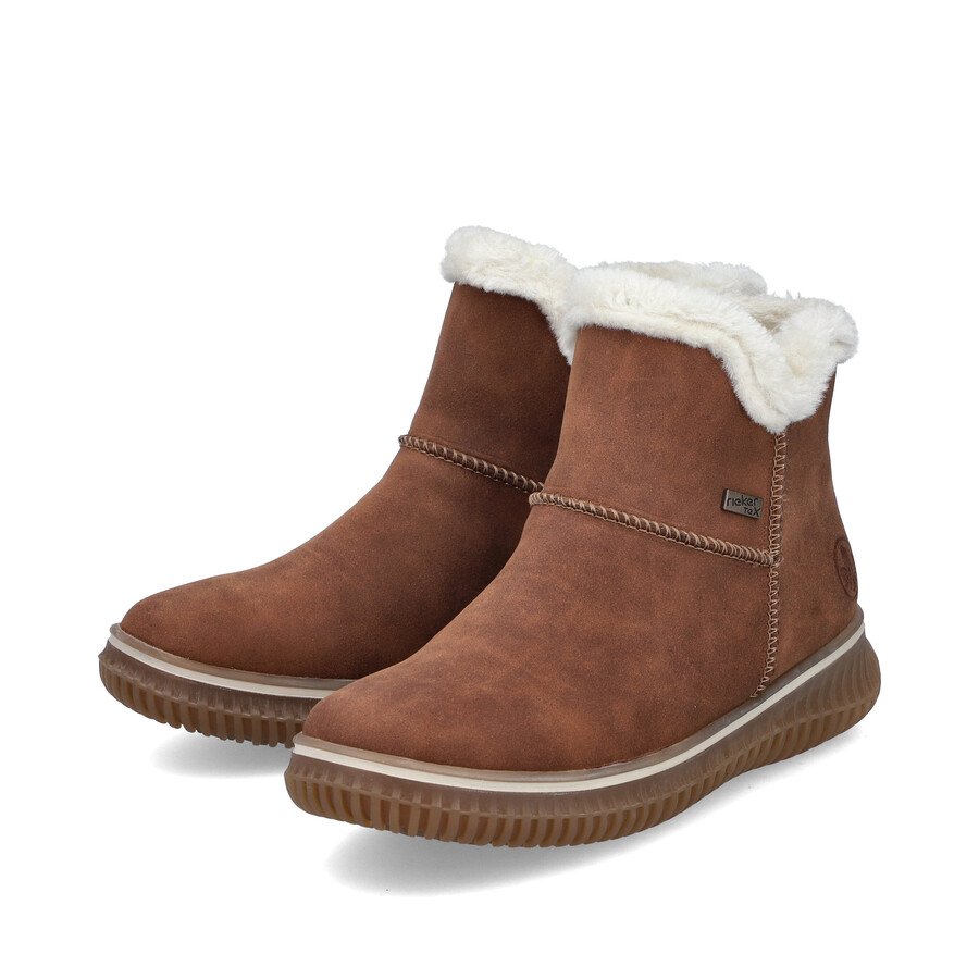 bottes marron à fermeture éclair pour femmes rieker 74260-25