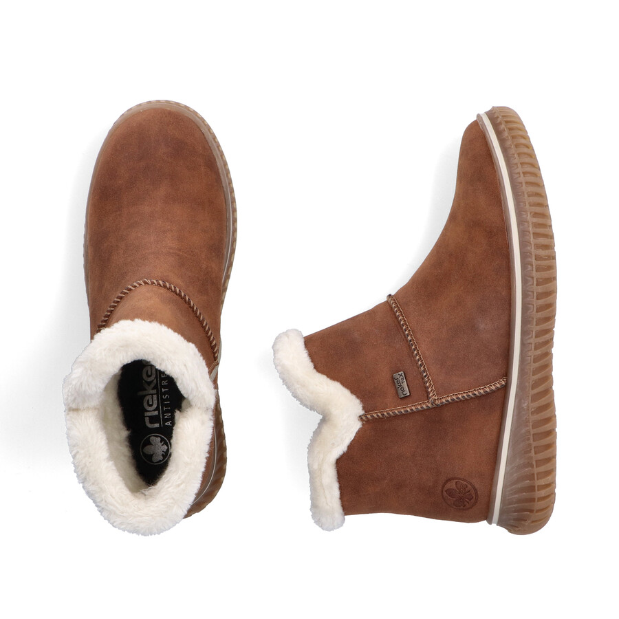 bottes marron à fermeture éclair pour femmes rieker 74260-25