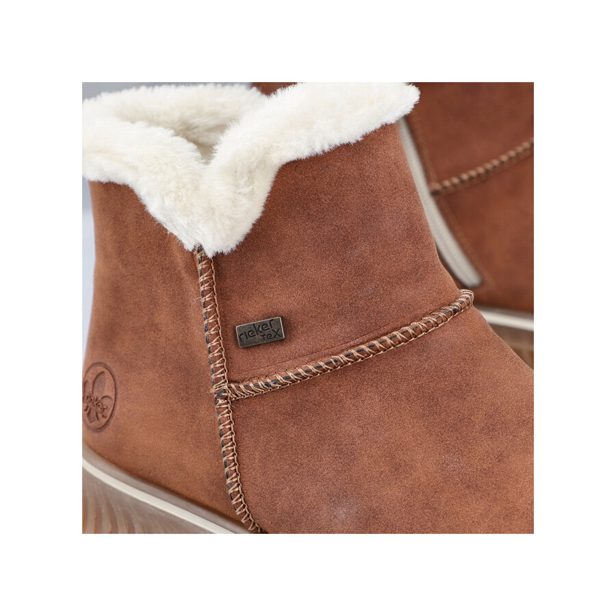 bottes marron à fermeture éclair pour femmes rieker 74260-25