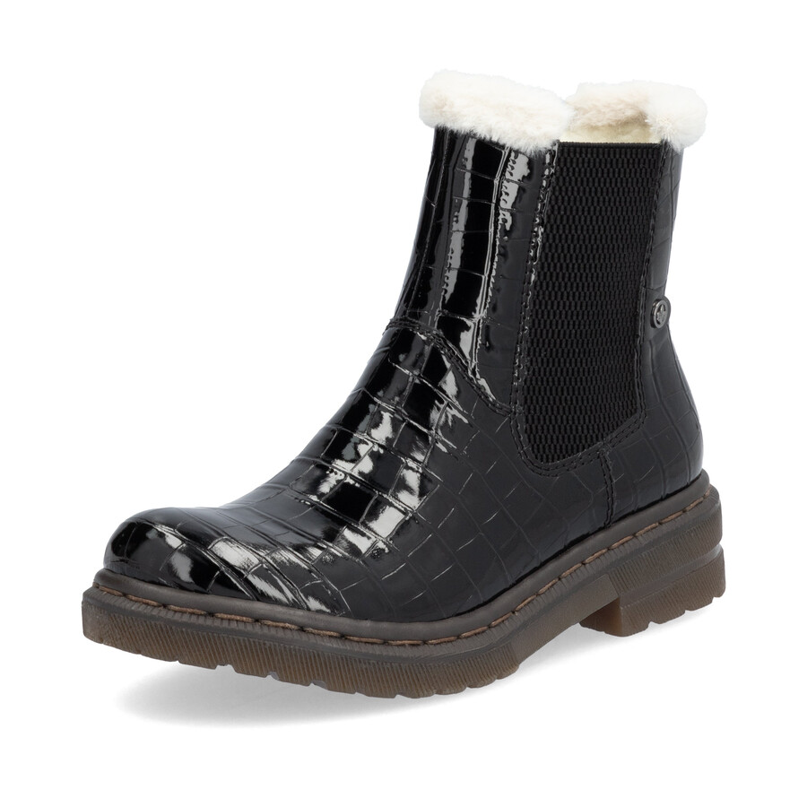 bottes noires à fermeture éclair pour femmes rieker 78250-00