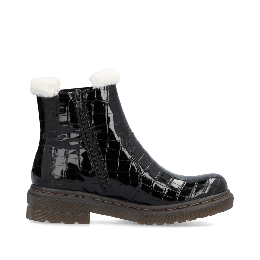 bottes noires à fermeture éclair pour femmes rieker 78250-00
