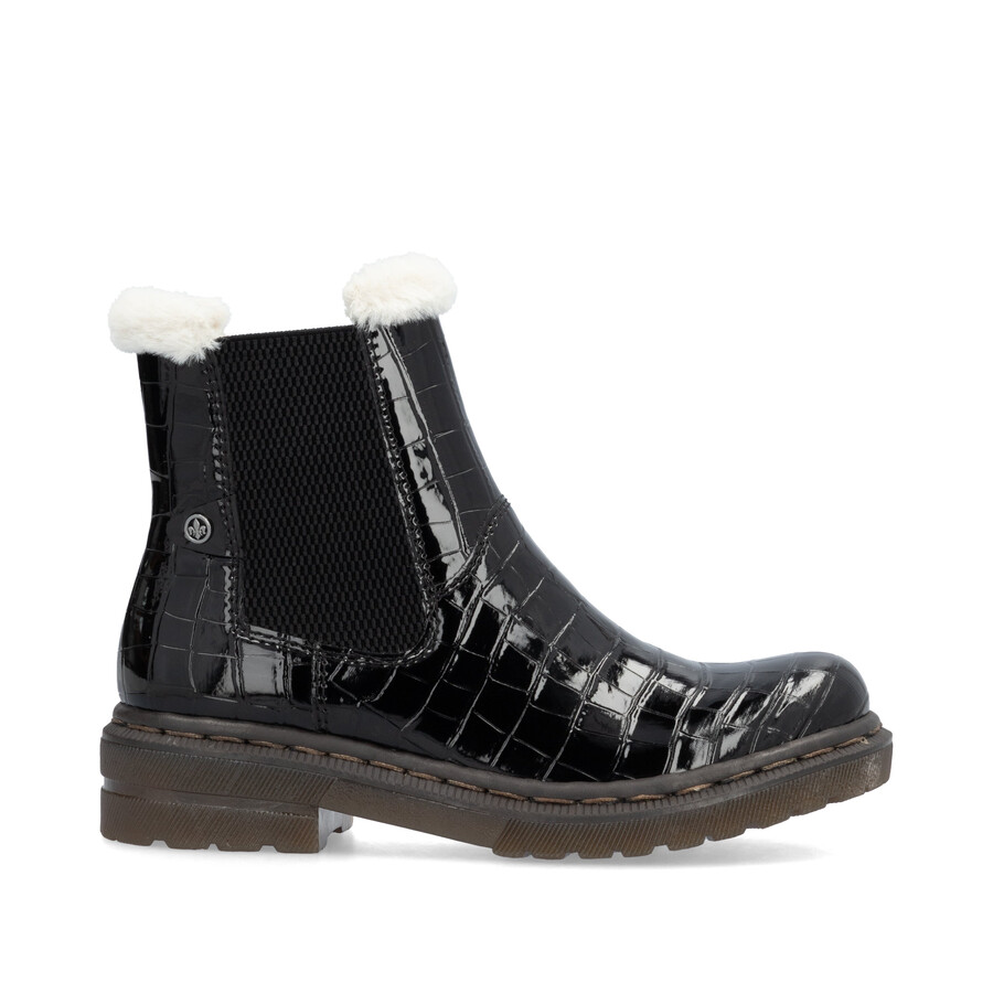bottes noires à fermeture éclair pour femmes rieker 78250-00