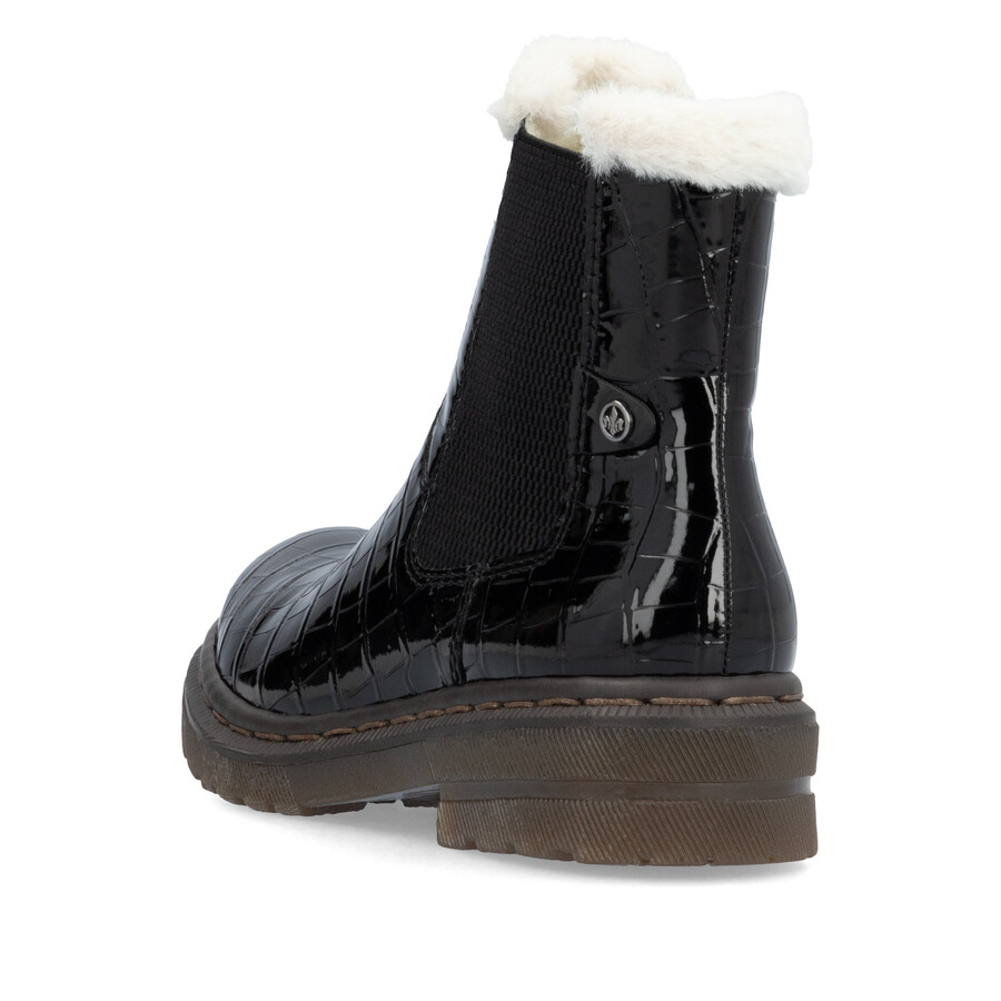 bottes noires à fermeture éclair pour femmes rieker 78250-00